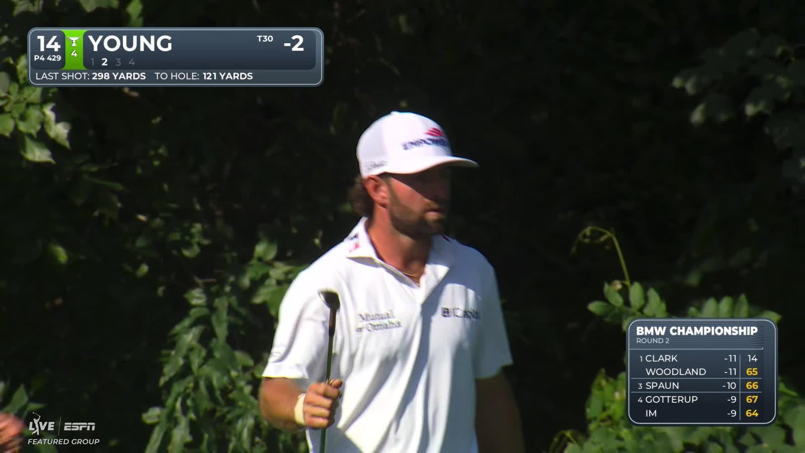 Cameron Young gets up-and-down from 123 yards for birdie on No. 14 at BMW Championship
