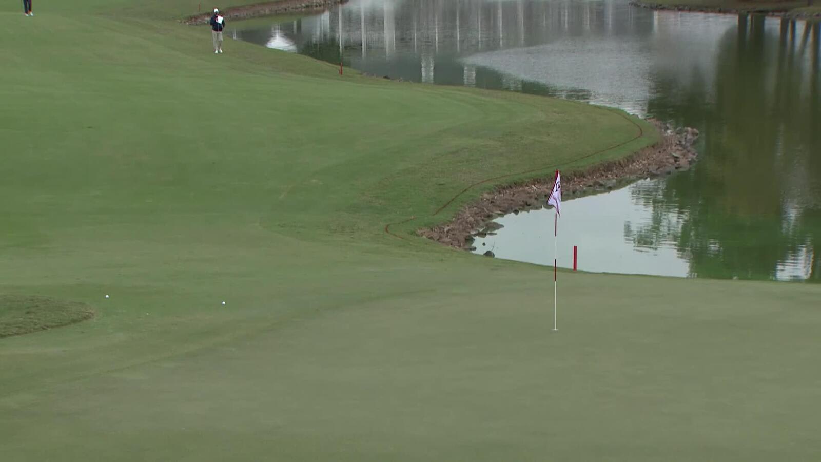 Steven Alker holes out for birdie on No. 16 at Simmons Bank Championship