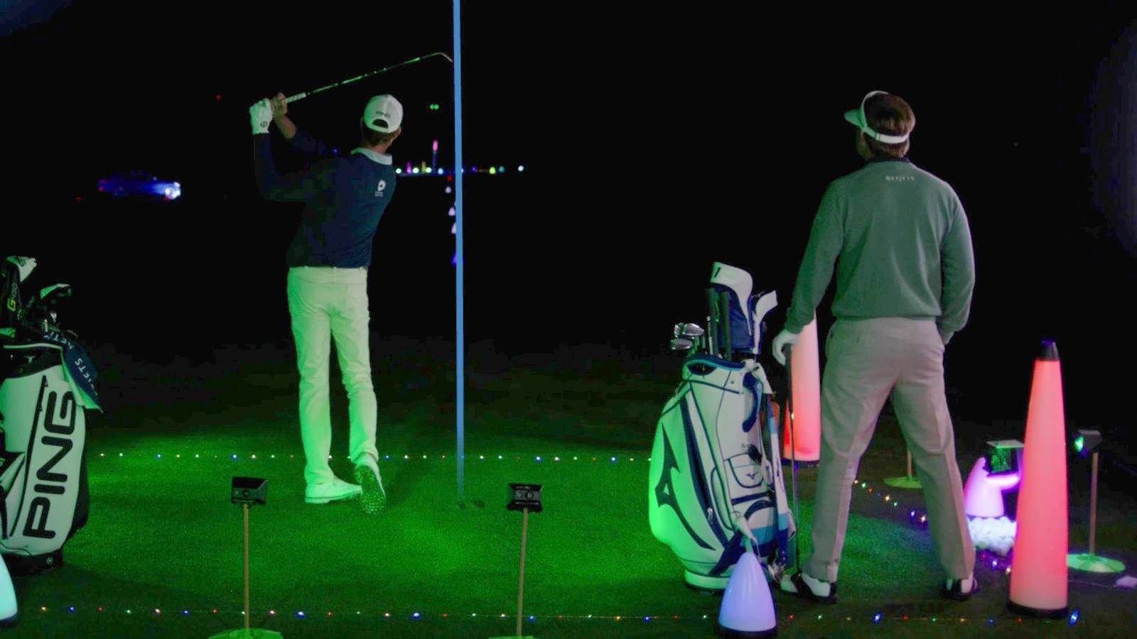 Night golf closest-to-the-pin challenge