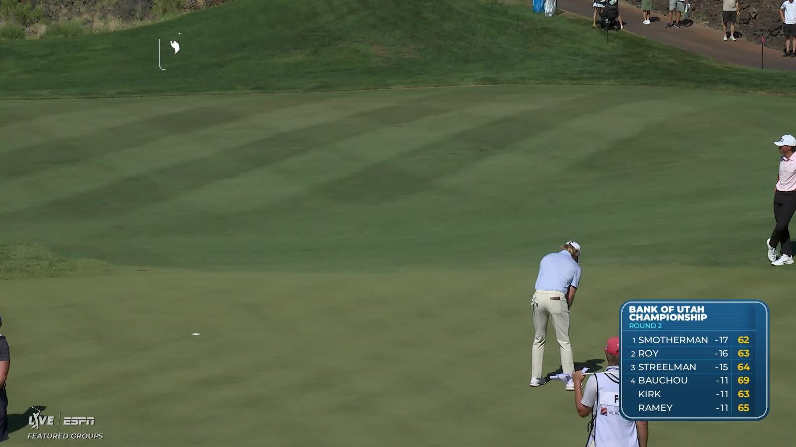 Jimmy Stanger sinks 18-foot putt for birdie on No. 3 at Bank of Utah