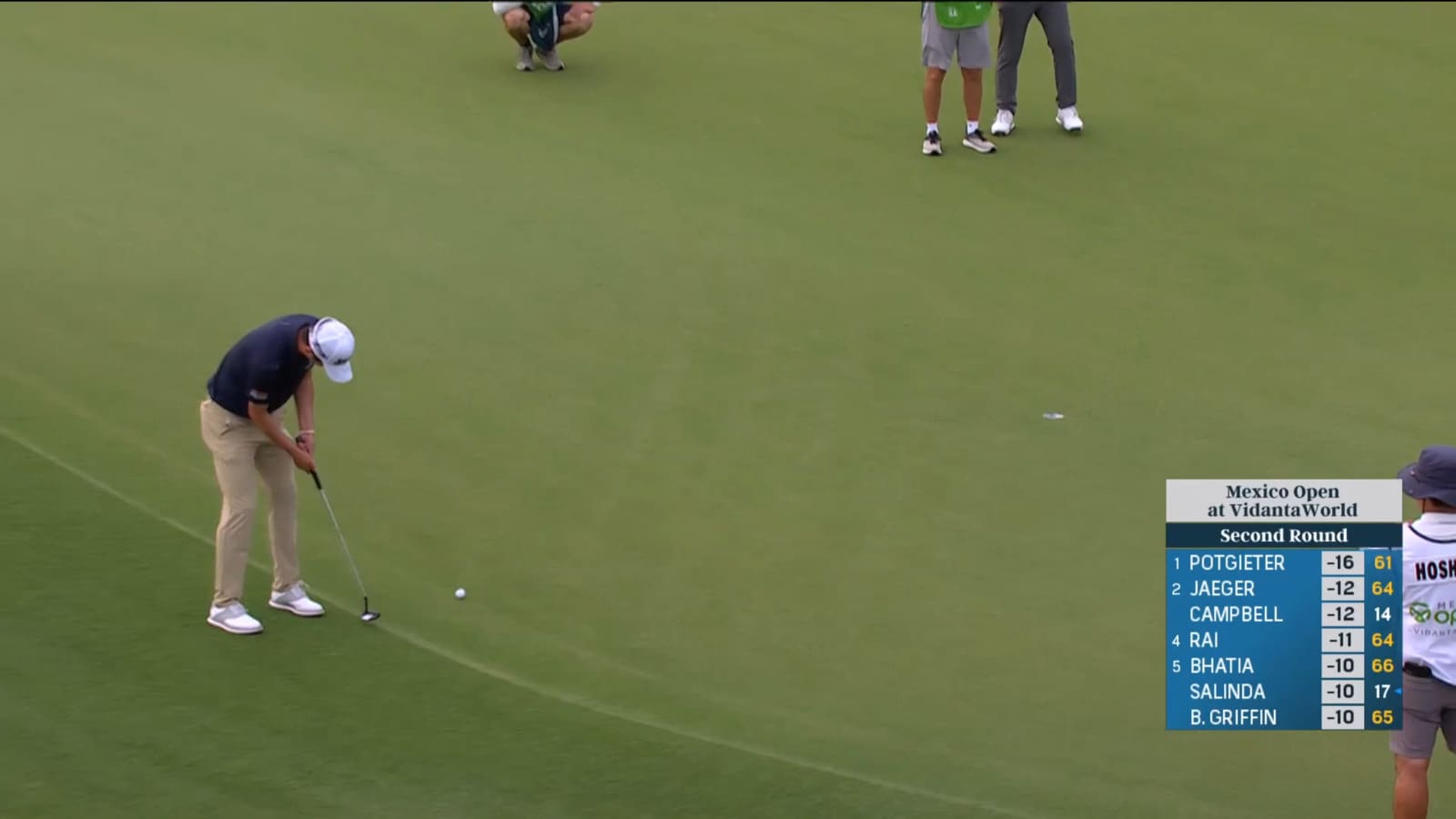 Rikuya Hoshino jars birdie putt from the fringe at Mexico Open