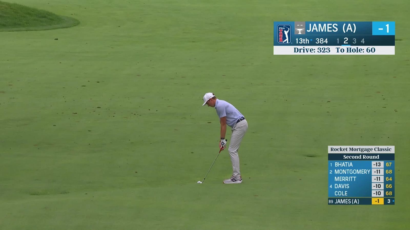 Benjamin James spins wedge tight and taps in birdie at Rocket Mortgage