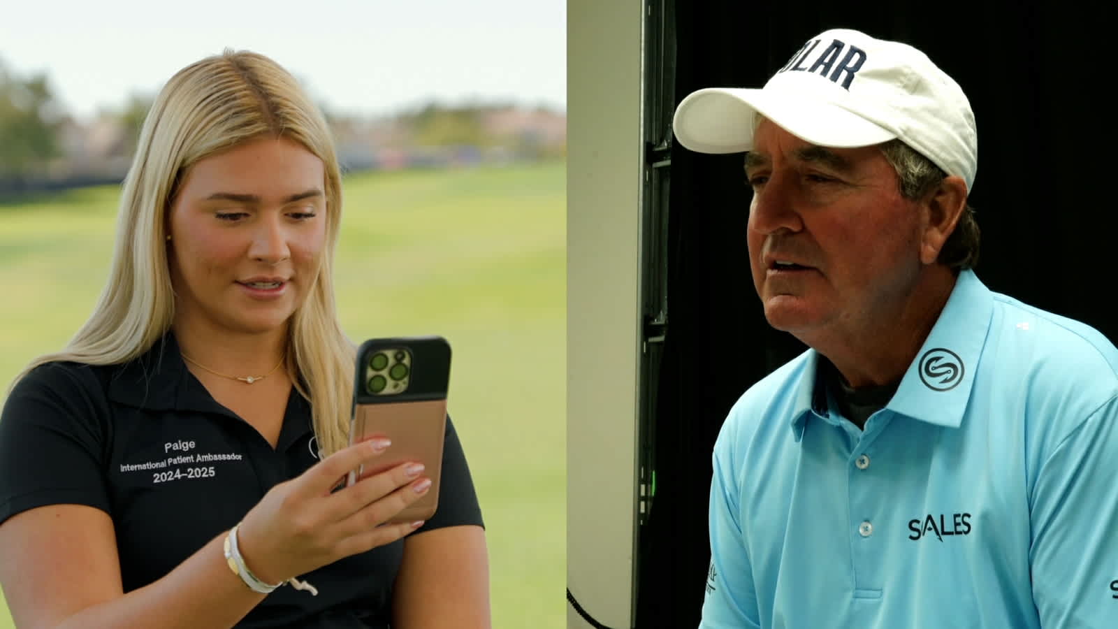 Gene Sauers bonds with fellow survivor Shriners Patient Ambassador Paige