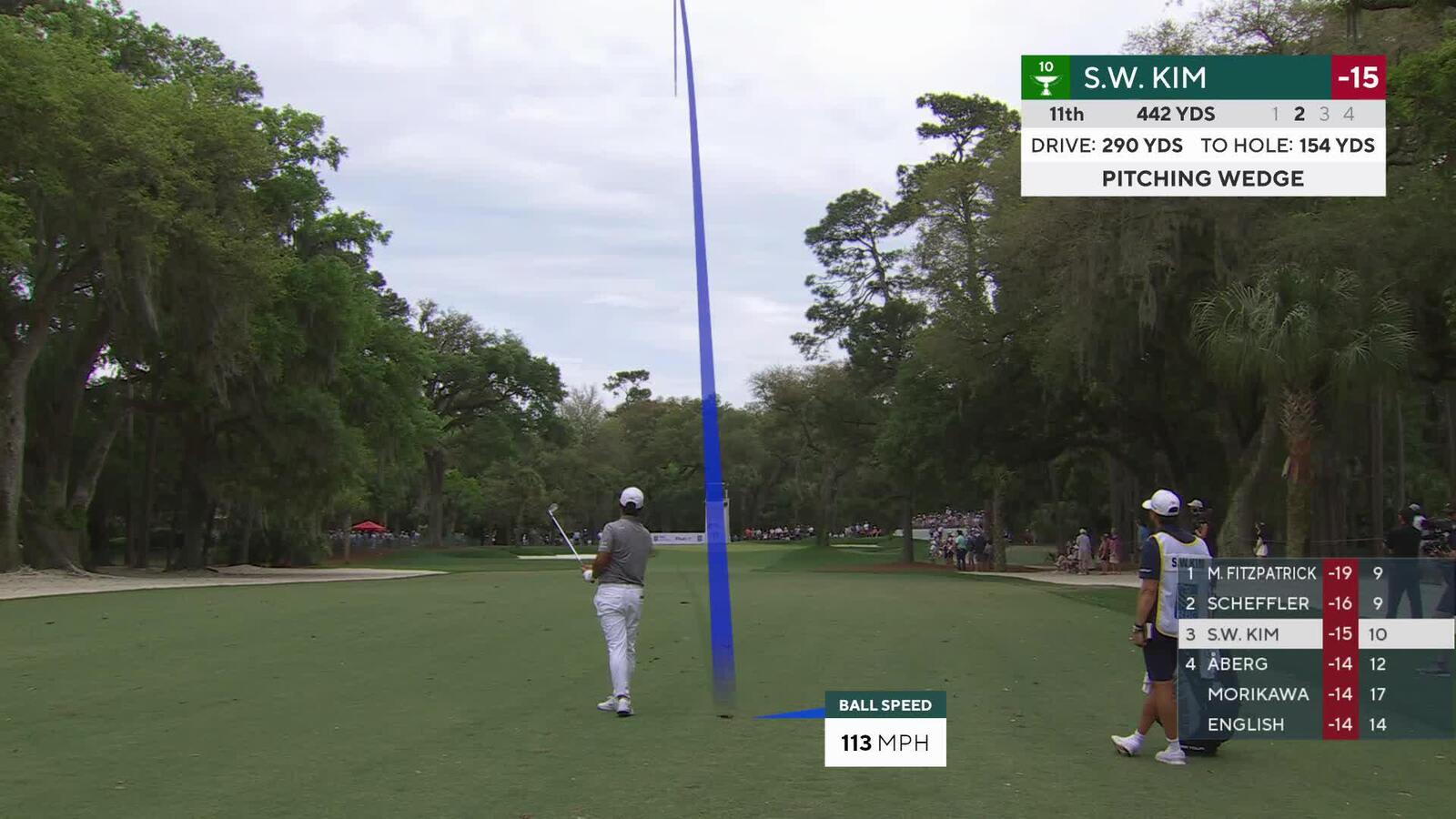 Si Woo Kim's 158-yard approach sets up birdie on No. 11 at RBC Heritage