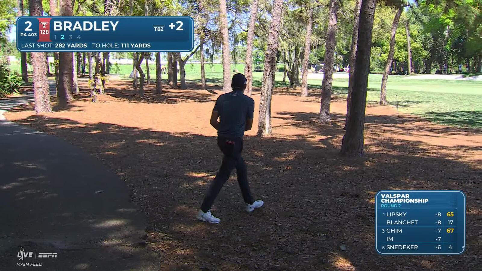 Keegan Bradley hits 110-yard approach to 5 feet, sets up birdie on No. 2 at Valspar