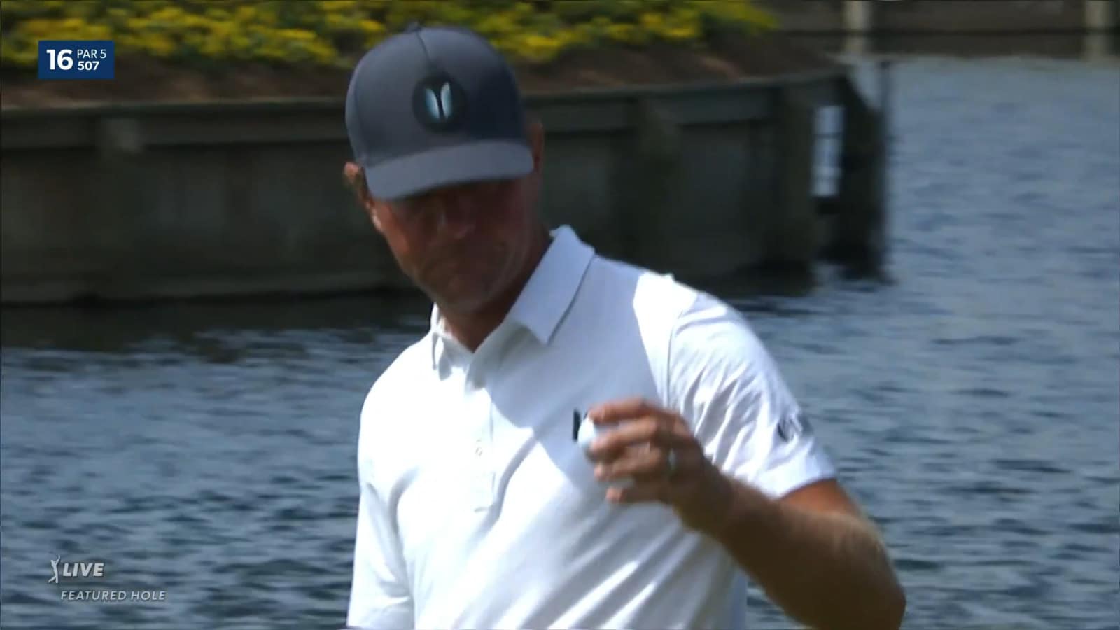 Lucas Glover nearly holes his chip shot setting up tap-in birdie at THE PLAYERS
