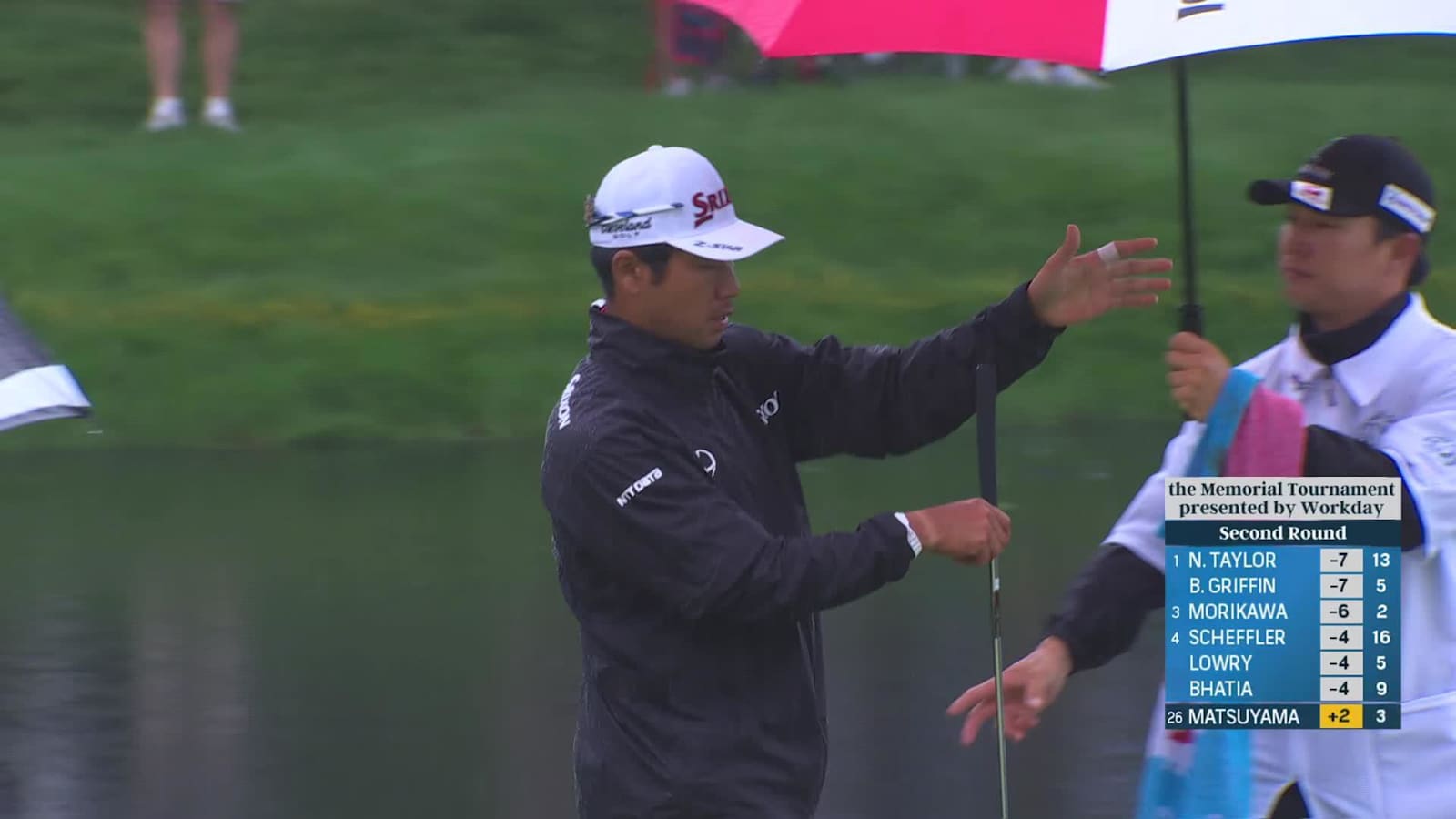 Hideki Matsuyama makes birdie on No. 3 at the Memorial