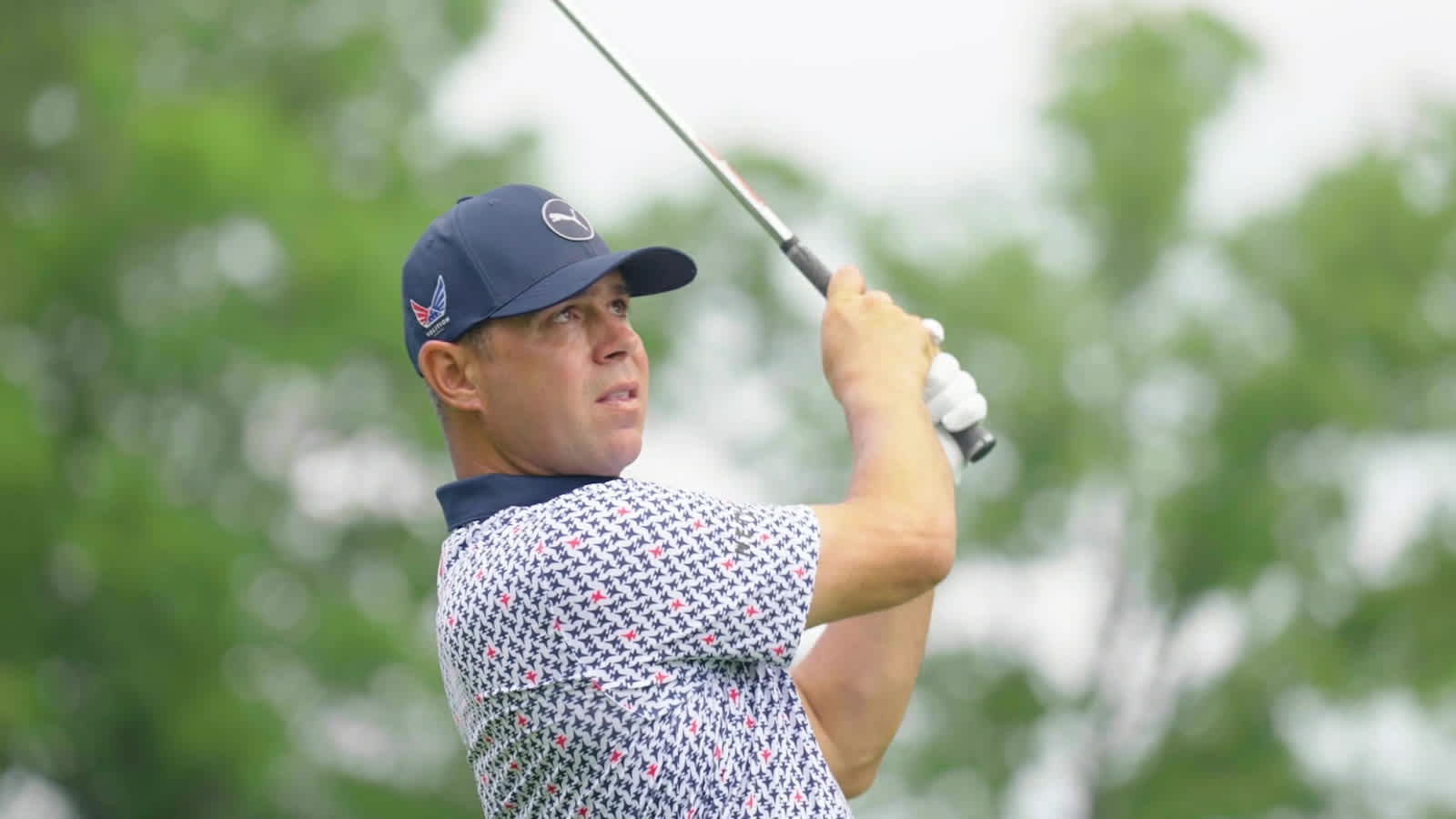 Gary Woodland practices with Cobra blade irons at Quail Hollow
