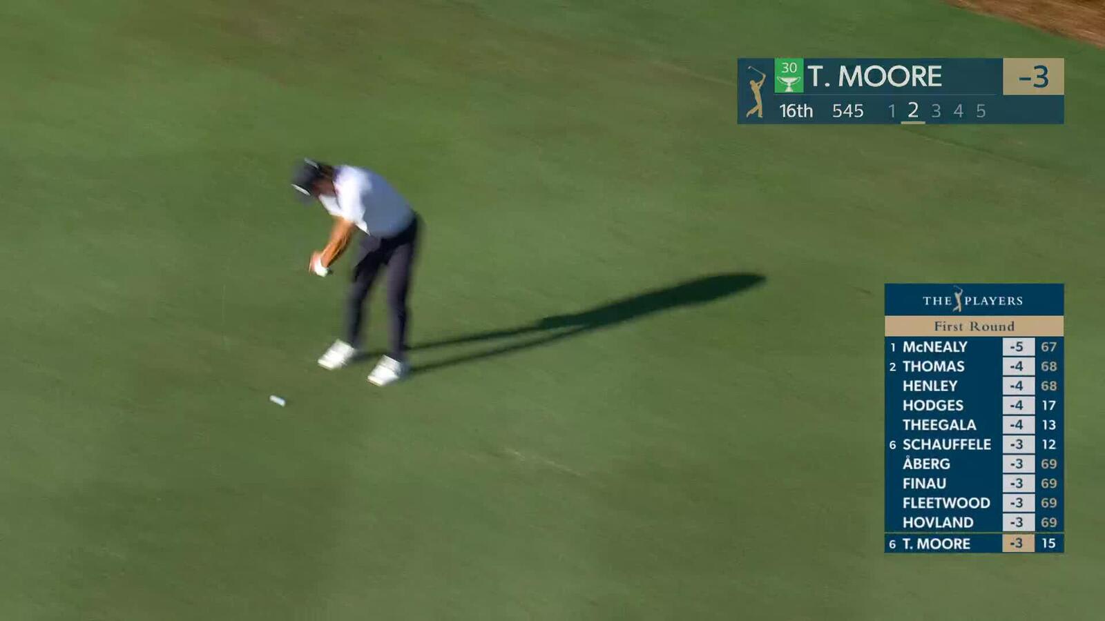 Taylor Moore hits 205-yard approach to 57 feet, sets up birdie on No. 16 at THE PLAYERS