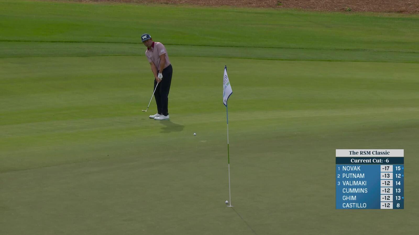 David Lipsky holes out from 31 feet for birdie on No. 11 at RSM Classic