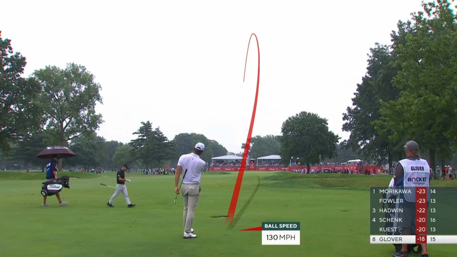 Lucas Glover dials in approach to yield birdie at Rocket Mortgage