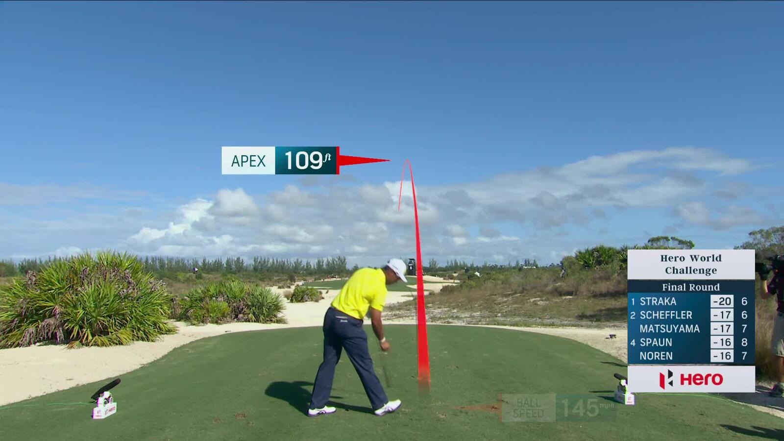 Hideki Matsuyama pours in 29-foot birdie putt on No. 8 at Hero World Challenge