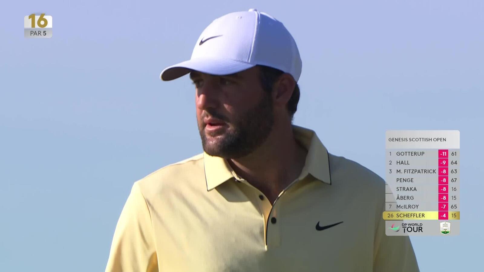 Scottie Scheffler reaches in two to set up birdie at Genesis Scottish Open