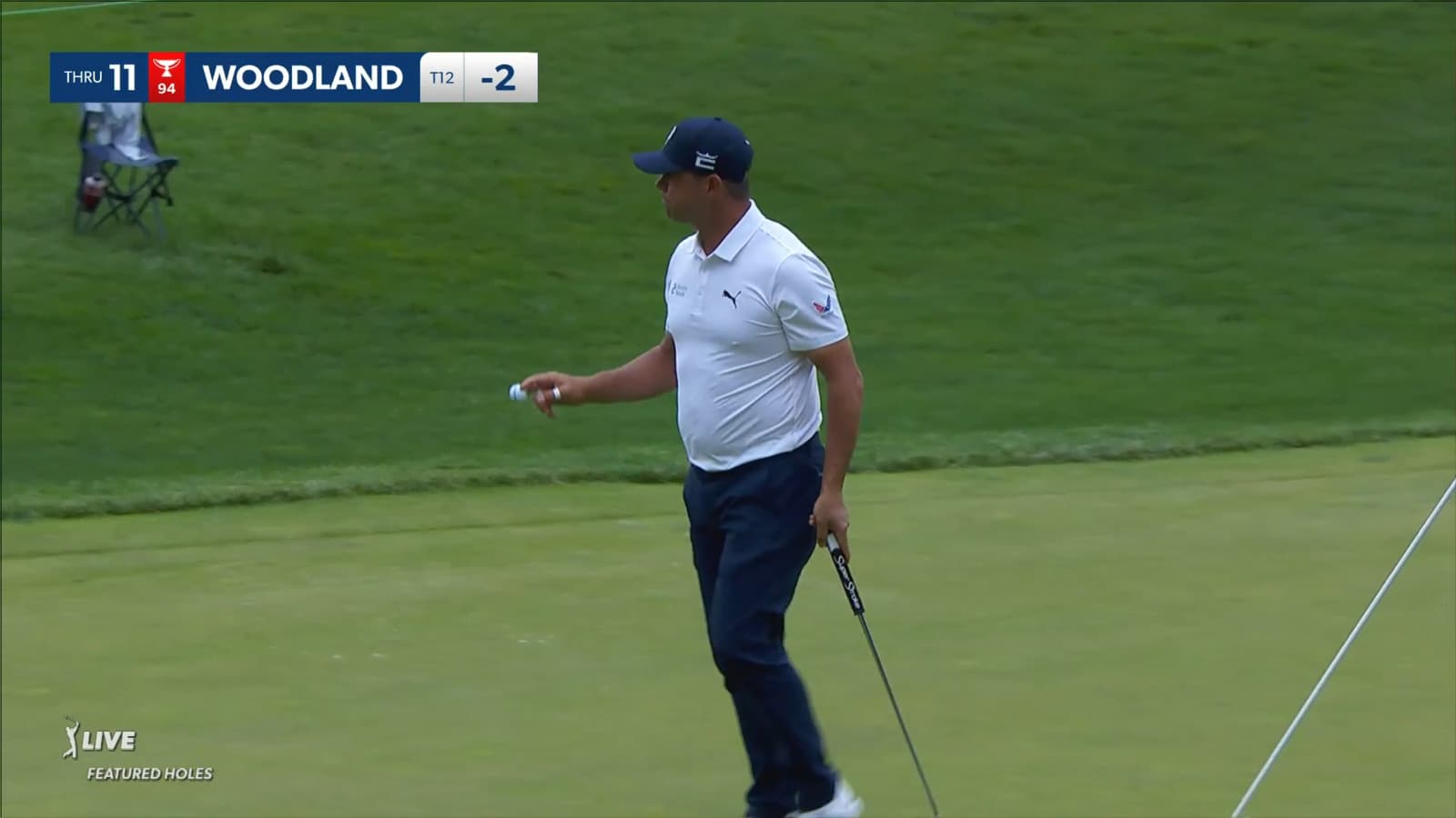 Gary Woodland dials-in tee shot from 161-yards at Travelers