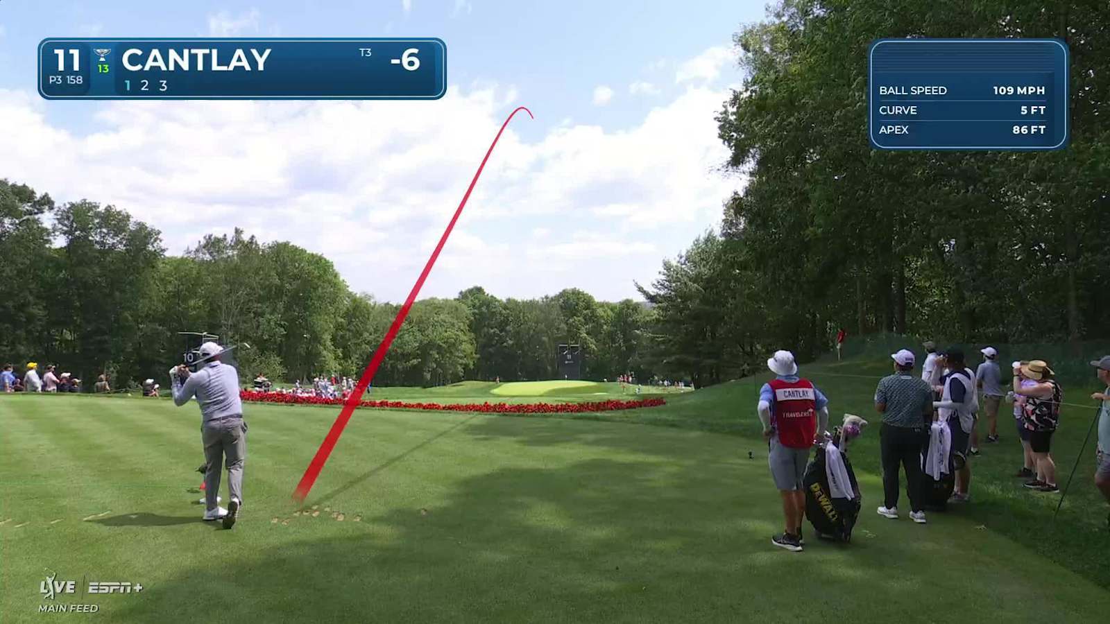 Patrick Cantlay makes fifth birdie of his round at Travelers