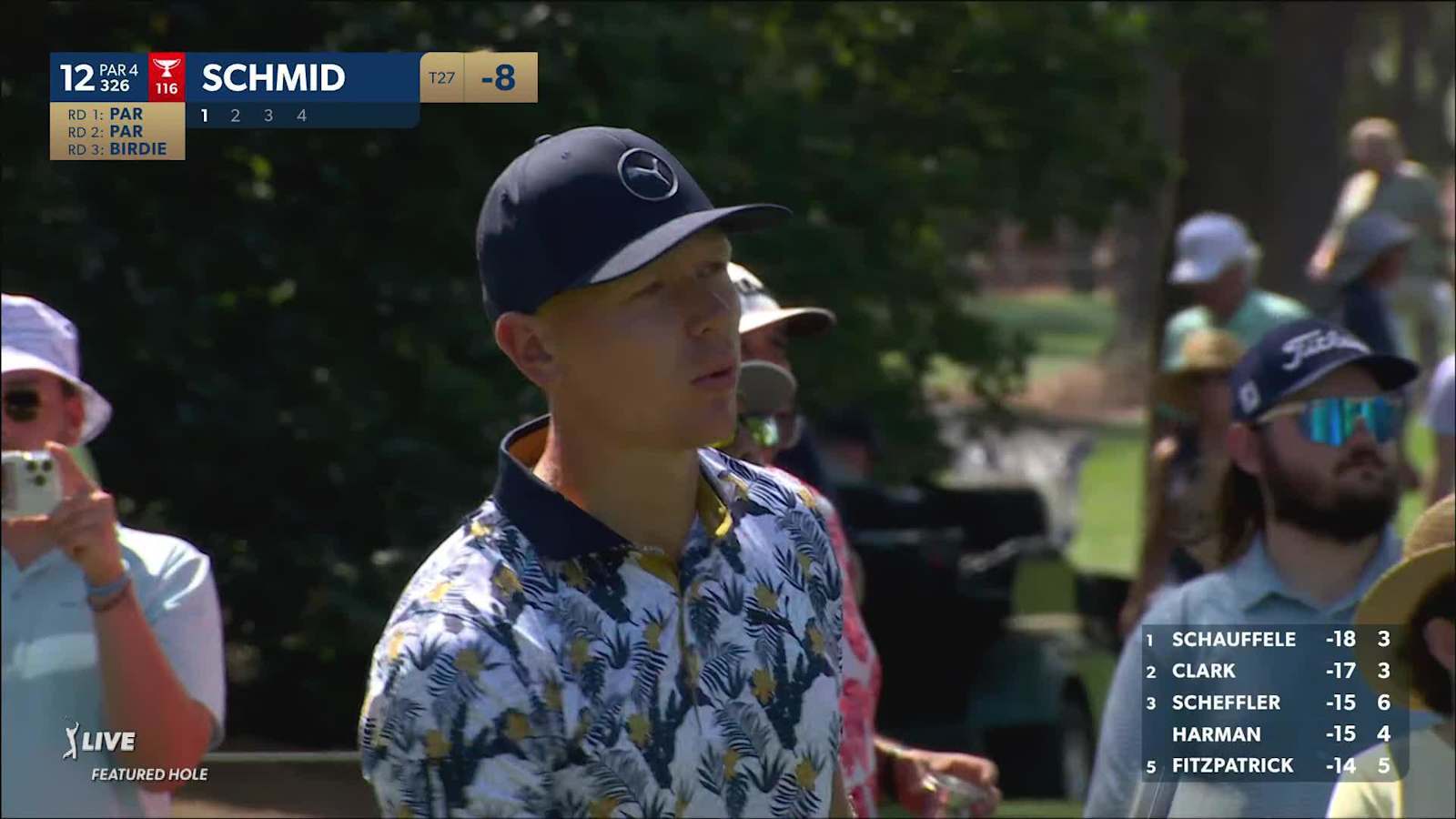 Matti Schmid drives the green to set up birdie at THE PLAYERS