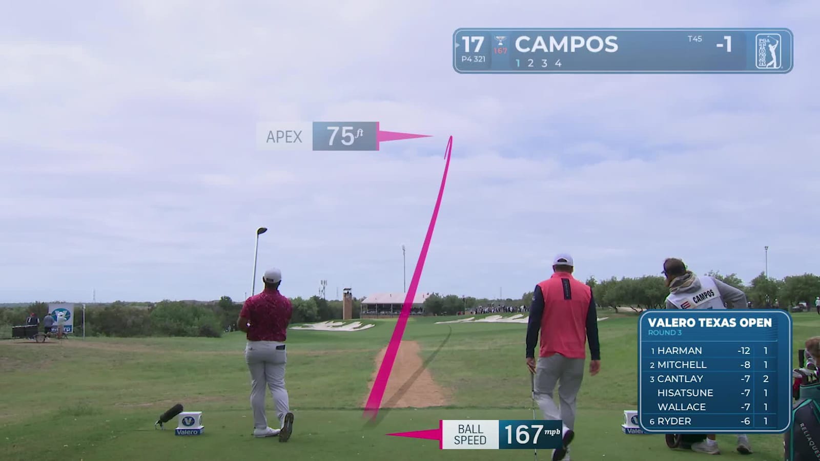 Rafael Campos uses slope to set up birdie at Valero