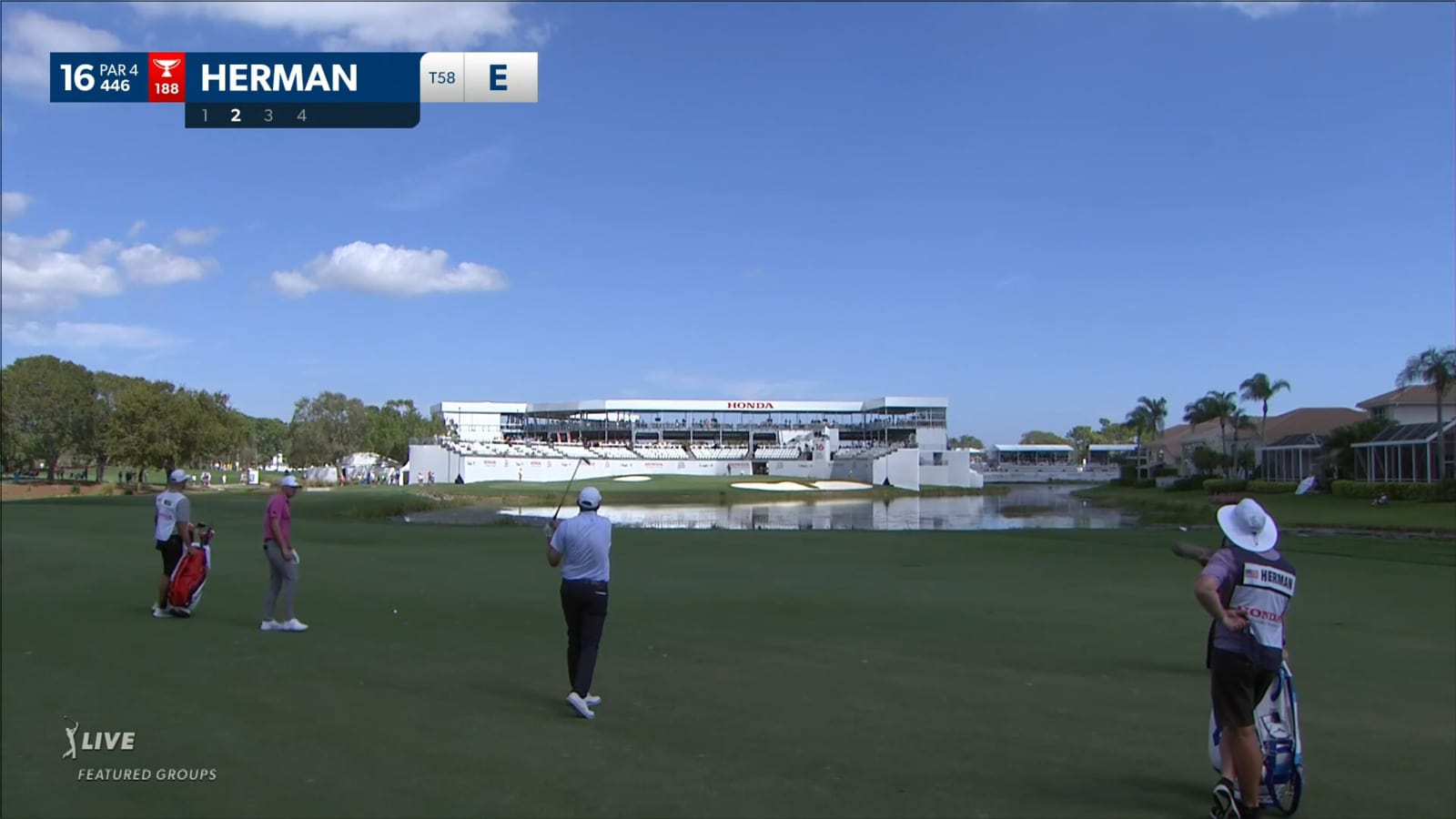 Jim Herman dials in approach to set up birdie at Honda