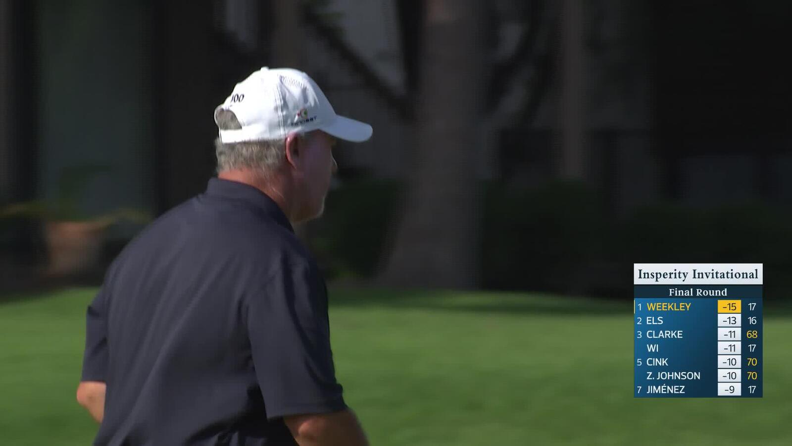 Boo Weekley makes birdie putt on No. 17 at Insperity Invitational
