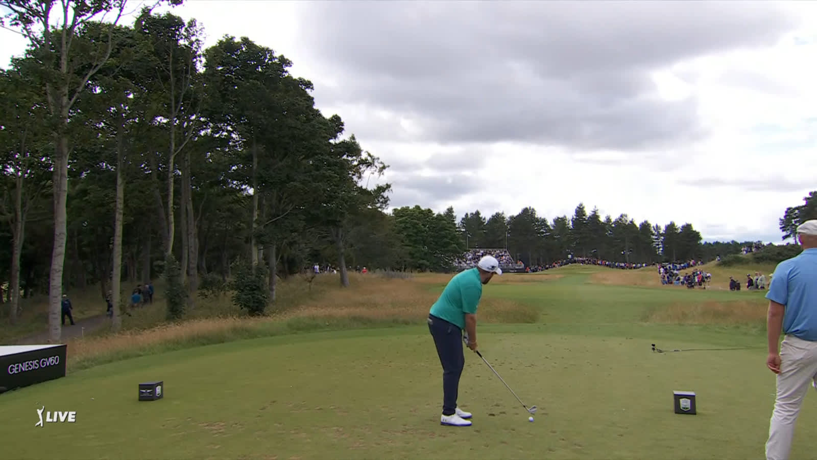 Shane Lowry's tee shot goes right at the flag to set up birdie at Genesis Scottish Open