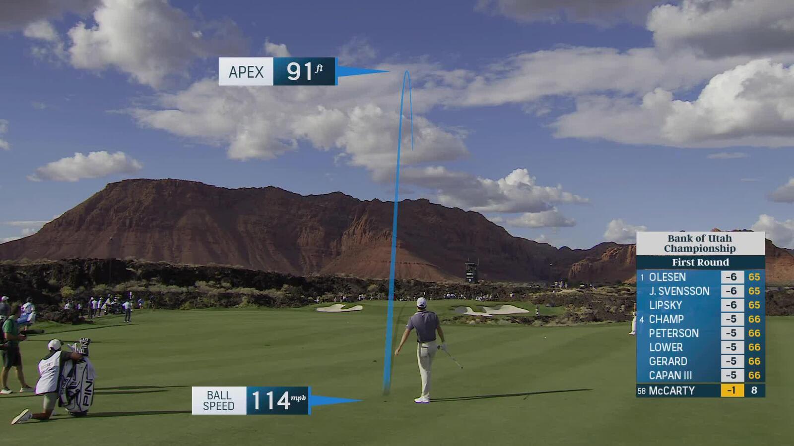 Matt McCarty hits 132-yard approach to 13 feet, sets up birdie on No. 9 at Bank of Utah