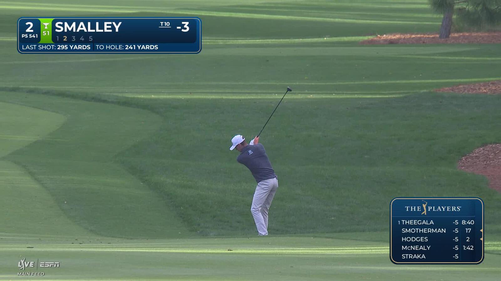 Alex Smalley hits 241-yard approach to 13 feet, sets up birdie on No. 2 at THE PLAYERS