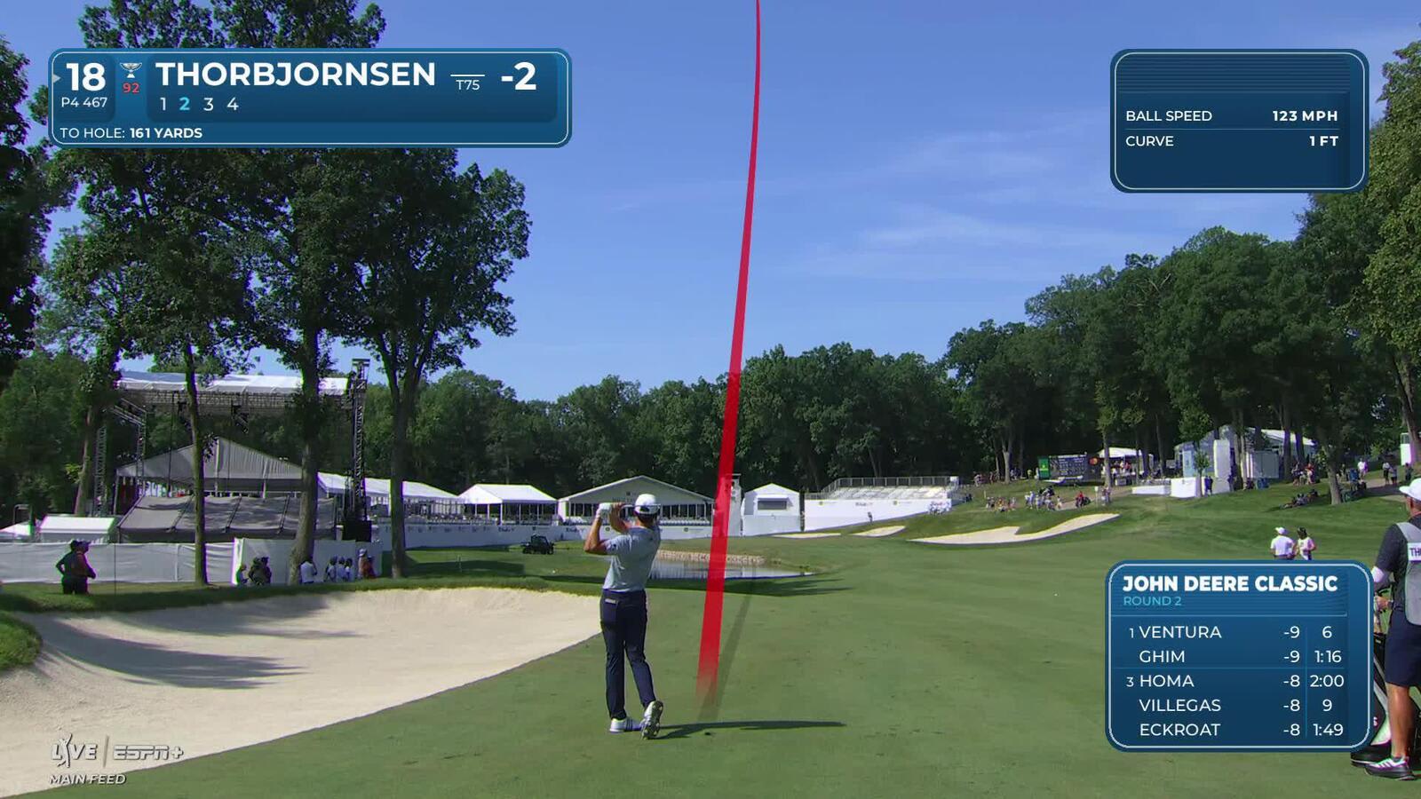 Michael Thorbjornsen makes birdie on No. 18 at John Deere