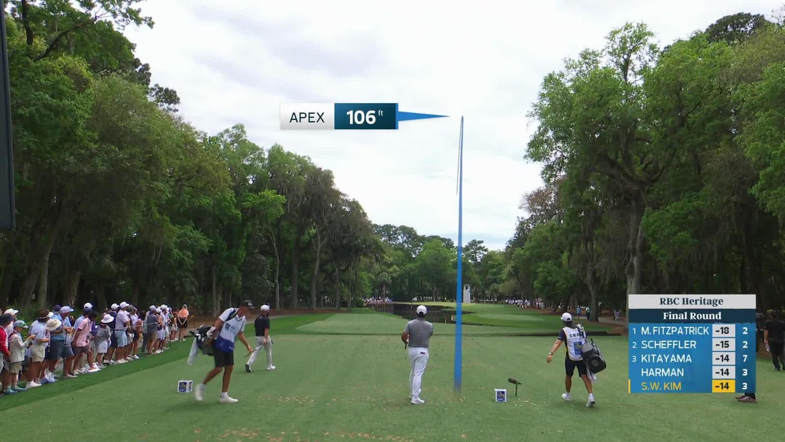 Si Woo Kim hits tee shot to 12 feet, sets up birdie on No. 4 at RBC Heritage