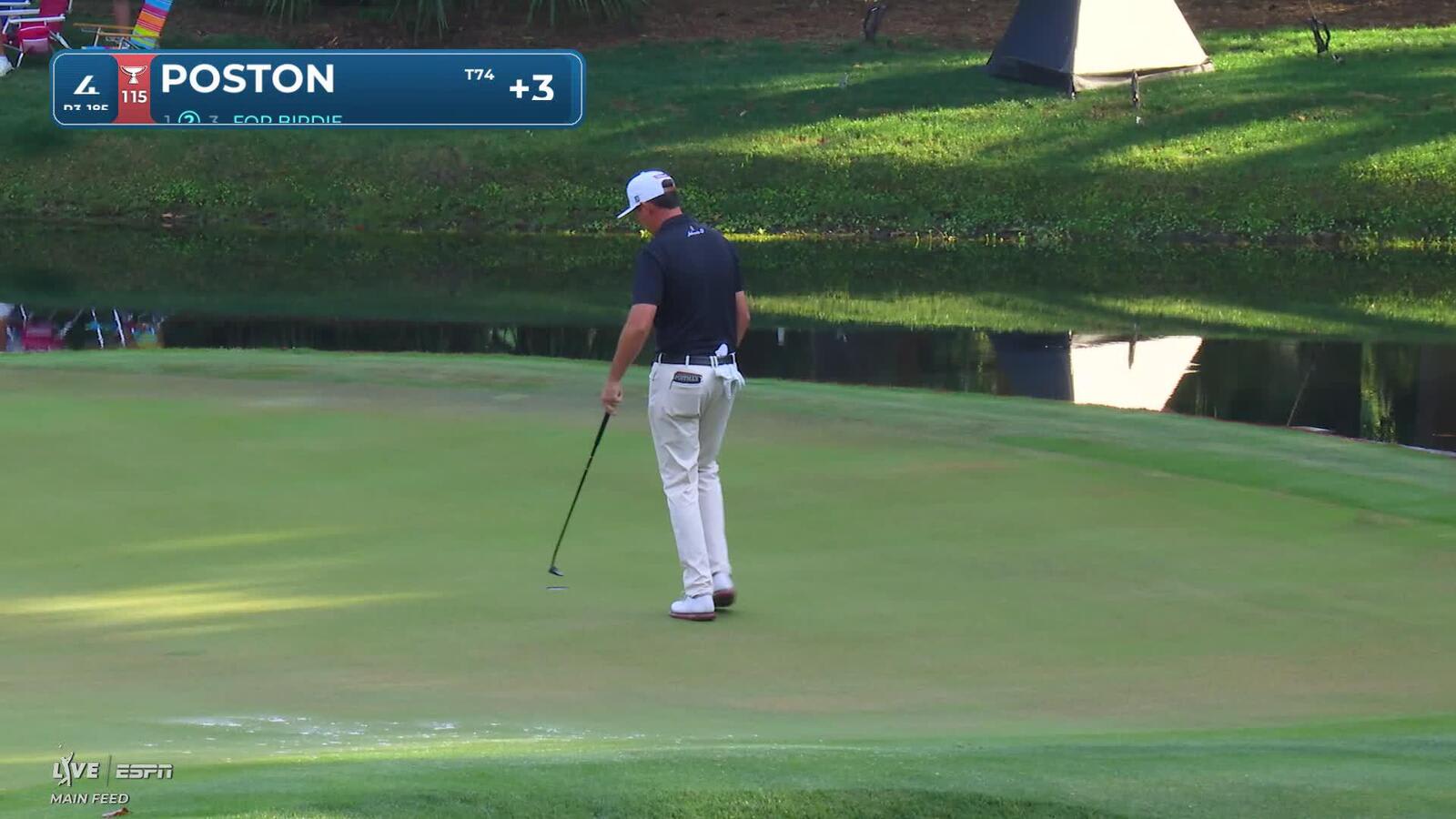 J.T. Poston sinks 10-foot putt for birdie on No. 4 at RBC Heritage