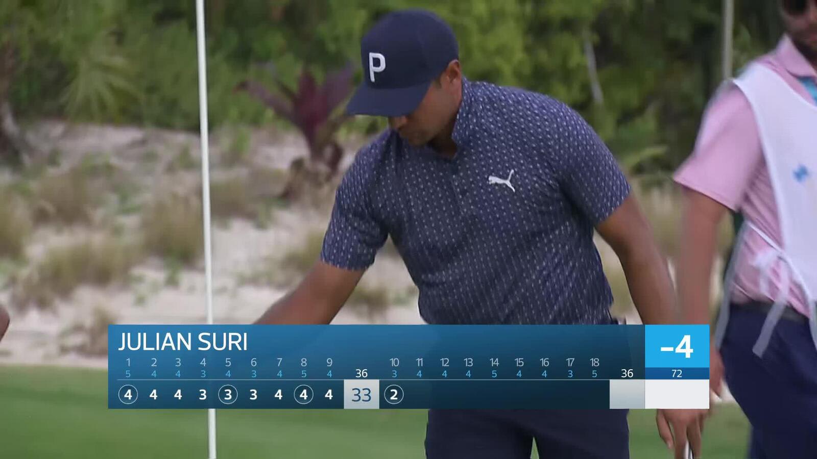 Julian Suri holes out for birdie on No. 10 at Great Abaco Classic