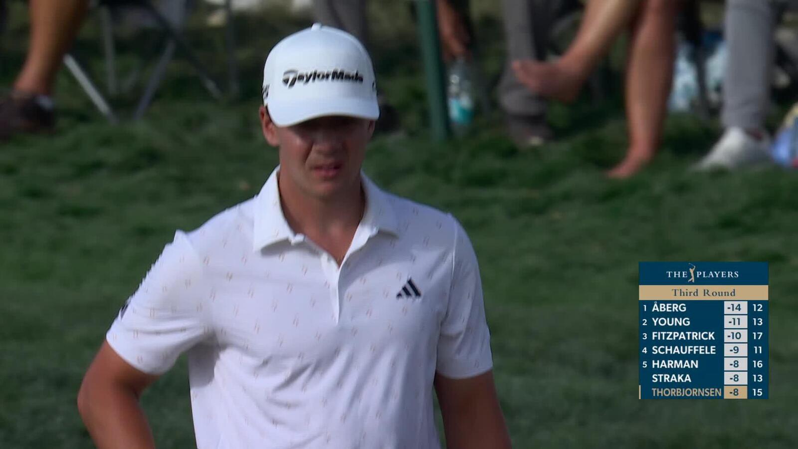 Michael Thorbjornsen sinks 2-foot birdie putt on No. 16 at THE PLAYERS