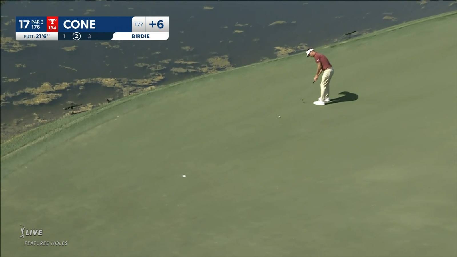Trevor Cone sinks a 21-foot birdie putt at Honda