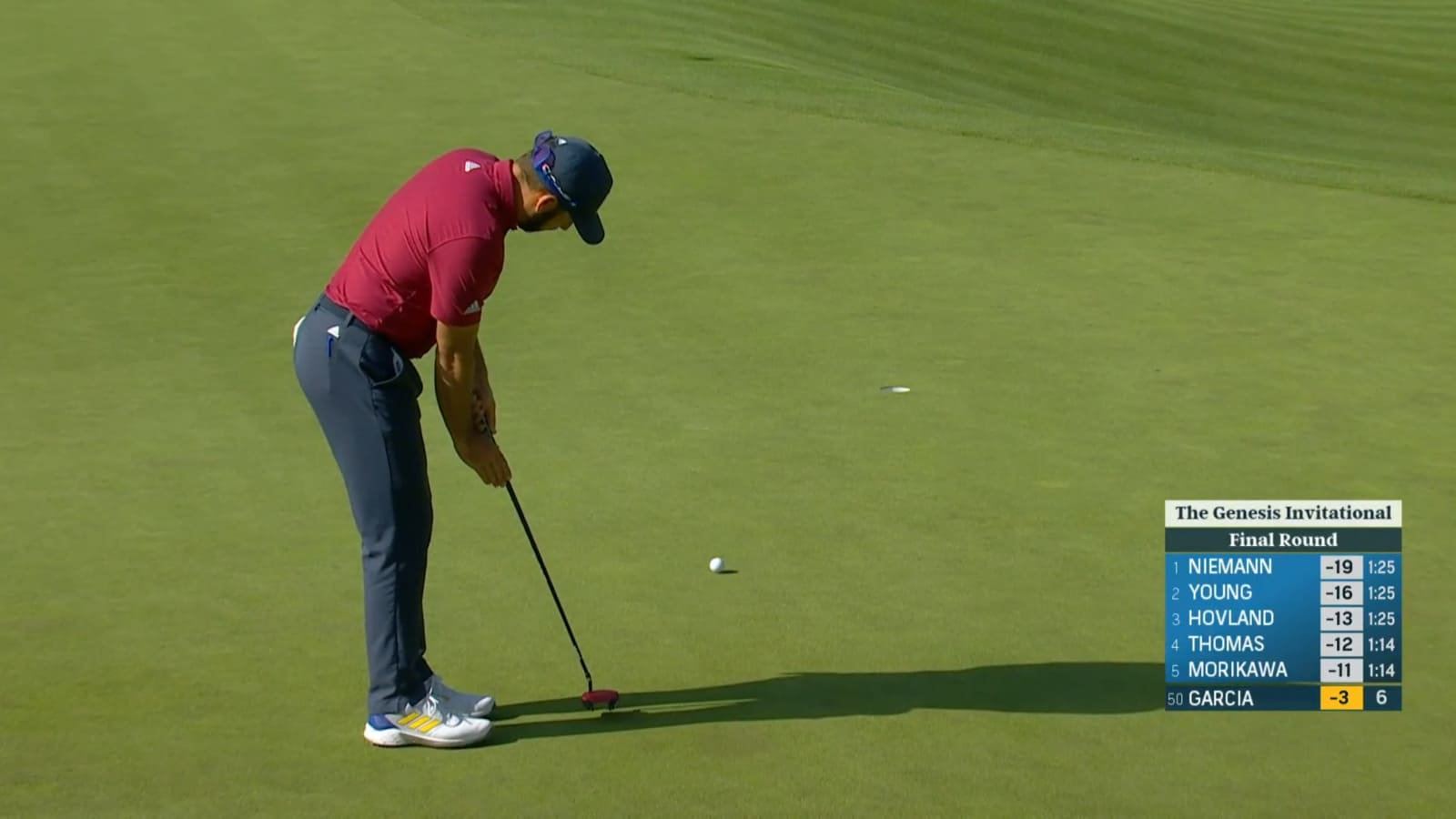 Sergio Garcia rolls in 15-footer for birdie at Genesis