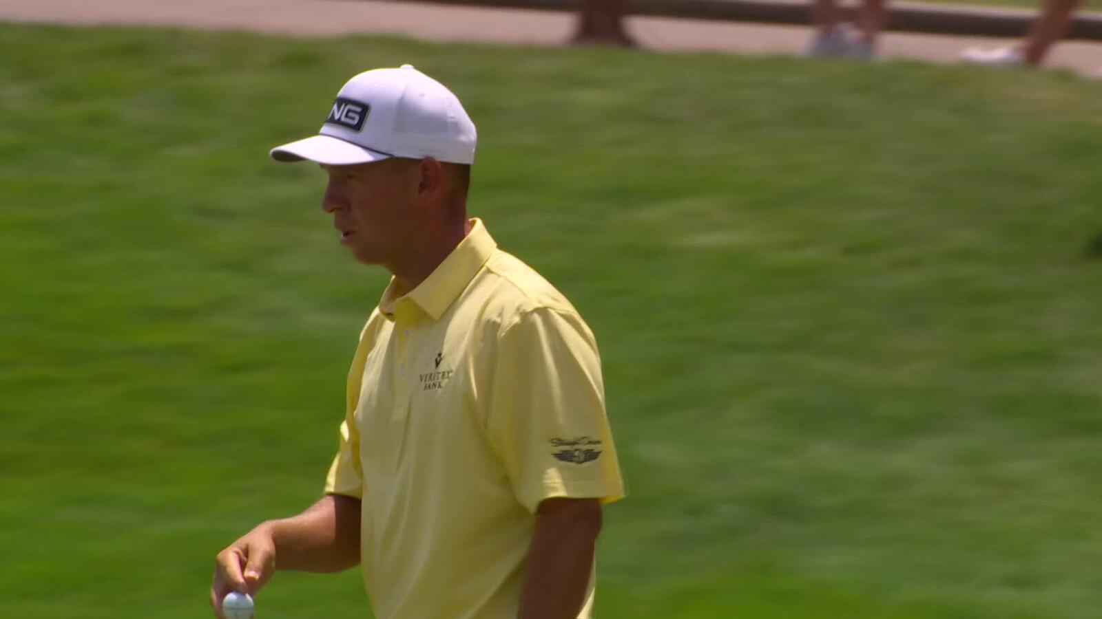 Sam Stevens makes birdie on No. 13 at John Deere