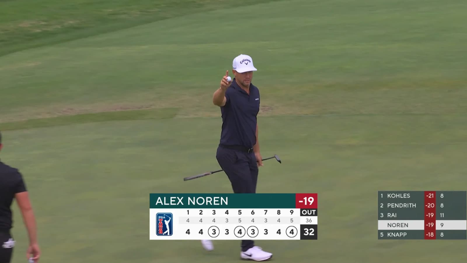 Alex Noren applies pressure with birdie on No. 9 at THE CJ CUP