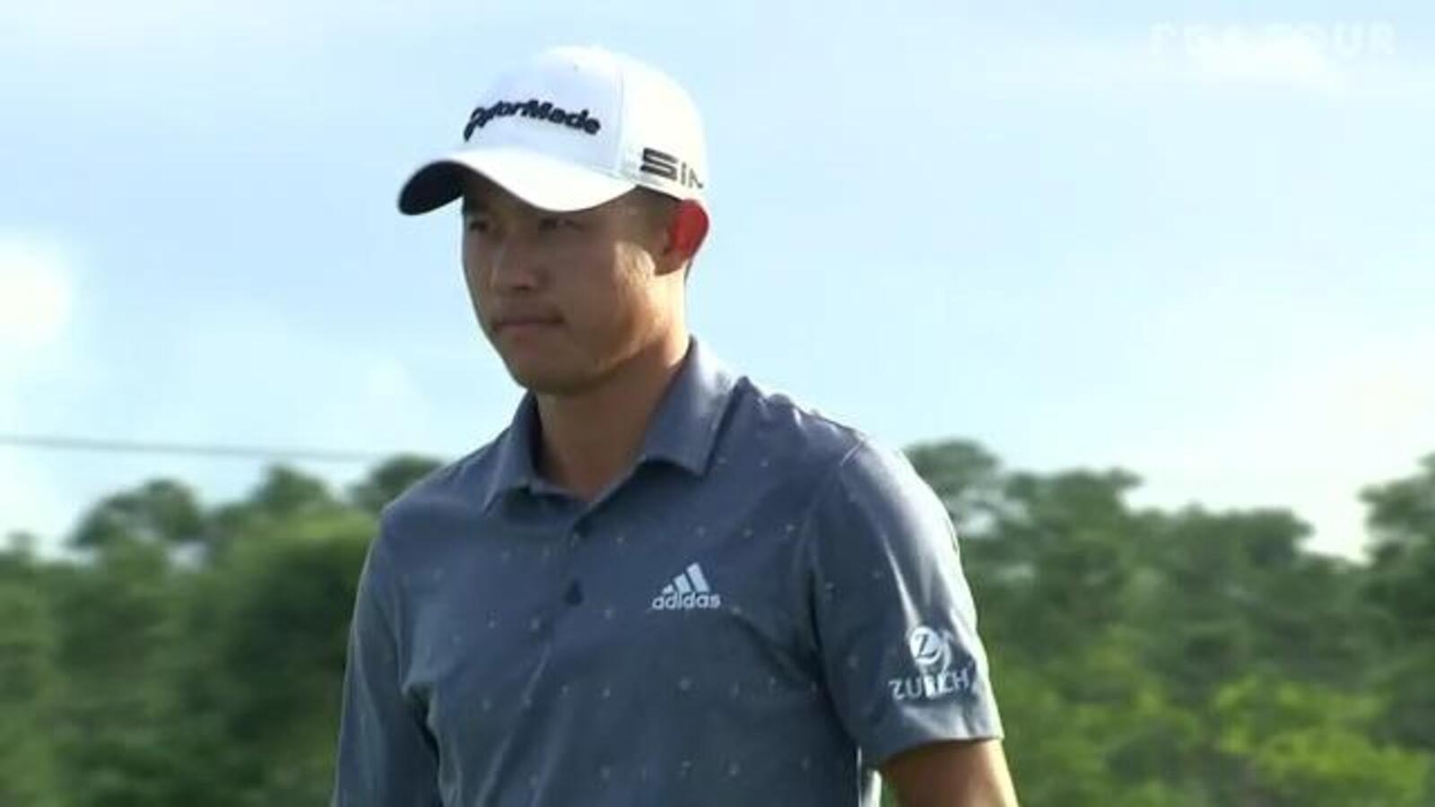 Collin Morikawa's up-and-down birdie from the bunker at Hero