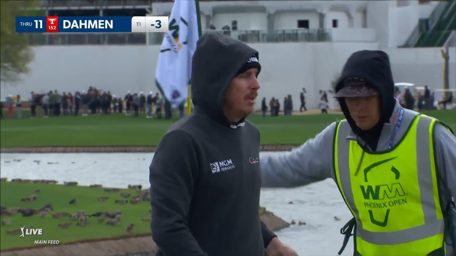 Joel Dahmen rolls in a 13-footer for birdie at WM Phoenix Open