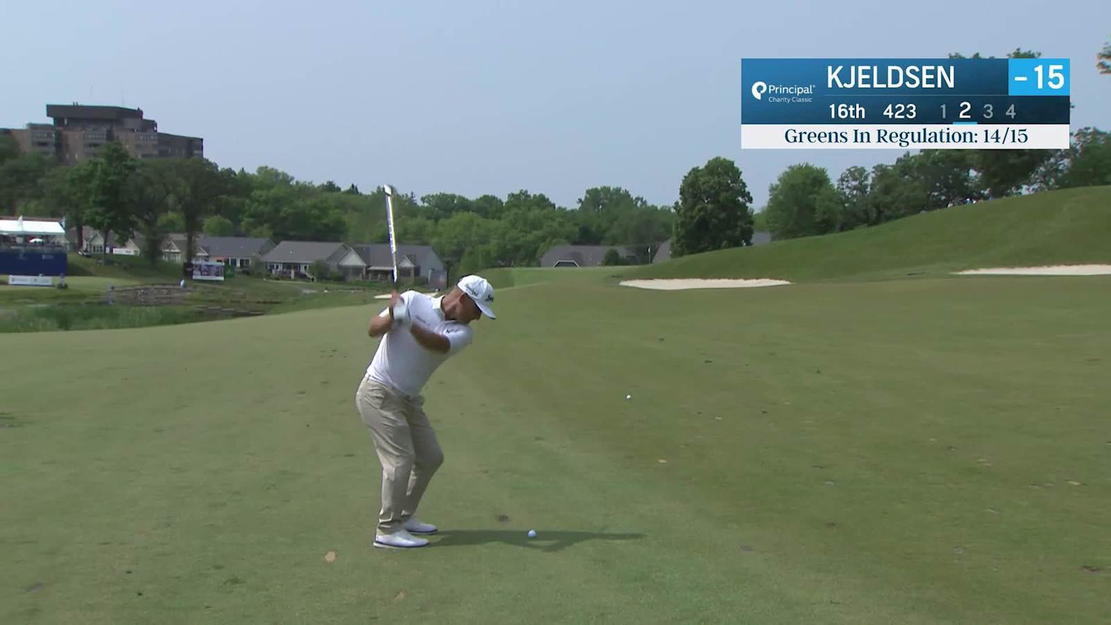 Søren Kjeldsen makes birdie on No. 16 at Principal Charity Classic