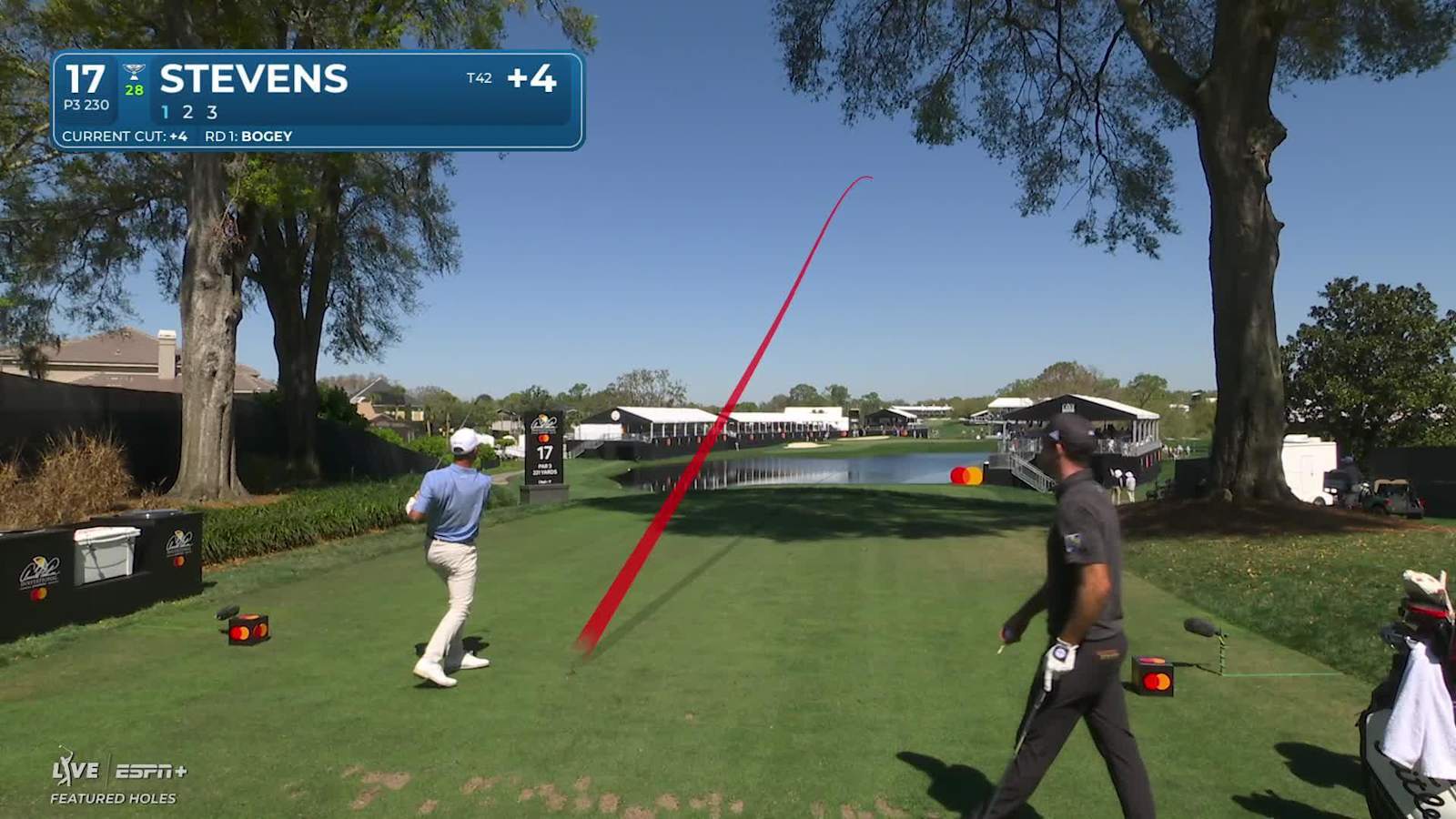 Sam Stevens' tee shot sets up birdie at Arnold Palmer Invitational