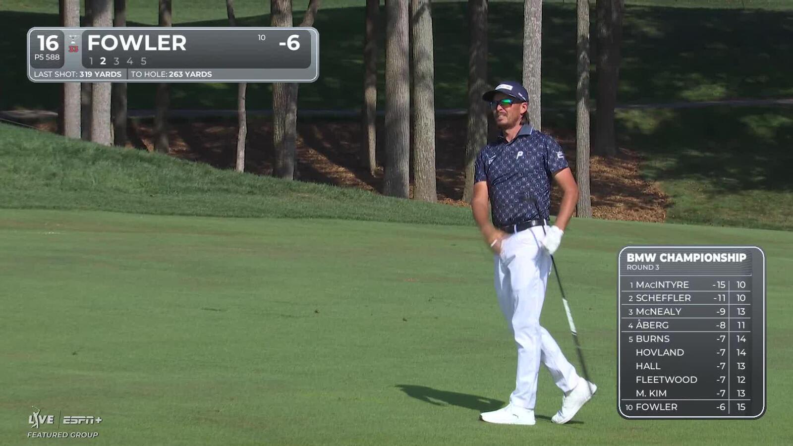 Rickie Fowler makes birdie on No. 16 at BMW Championship
