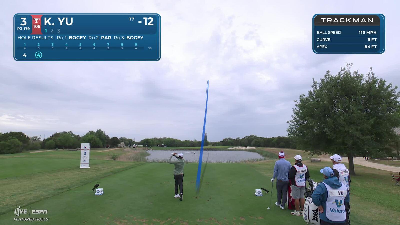 Kevin Yu drains 49-foot birdie putt on No. 3 at Valero