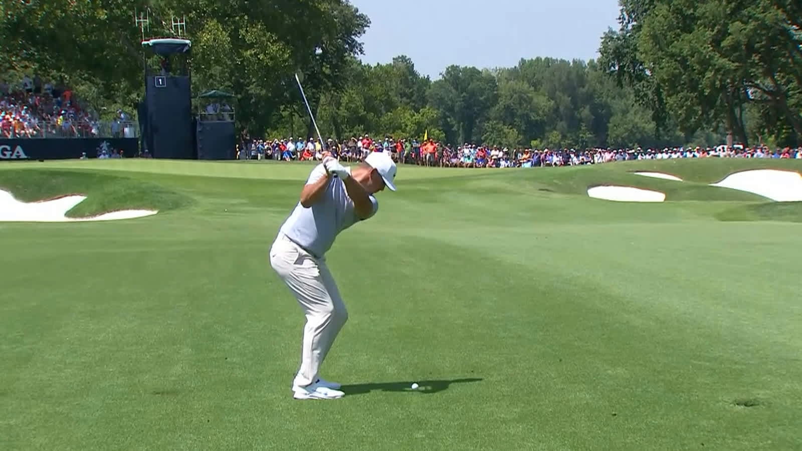 Brooks Koepka's 100-yard approach sets up birdie putt at PGA Championship