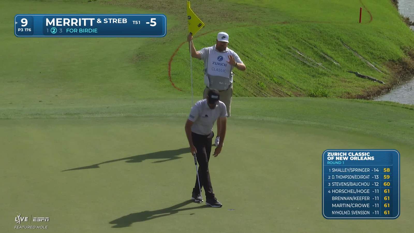 Team Merritt/Streb nearly aces No. 9 at Zurich Classic