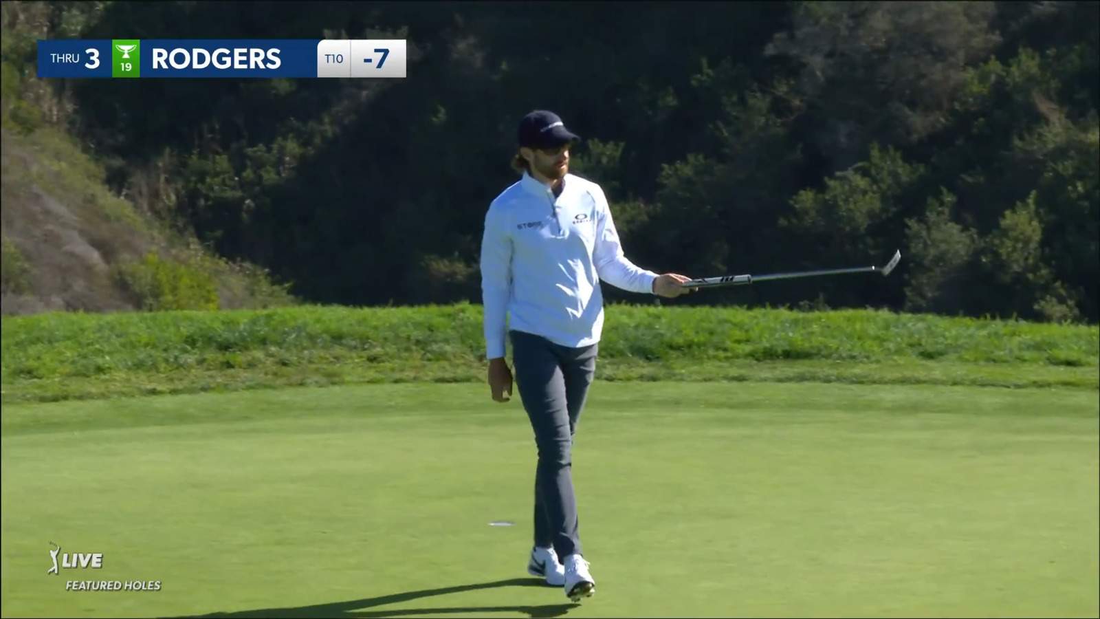 Patrick Rodgers sticks tee shot 3 feet from the hole at Farmers
