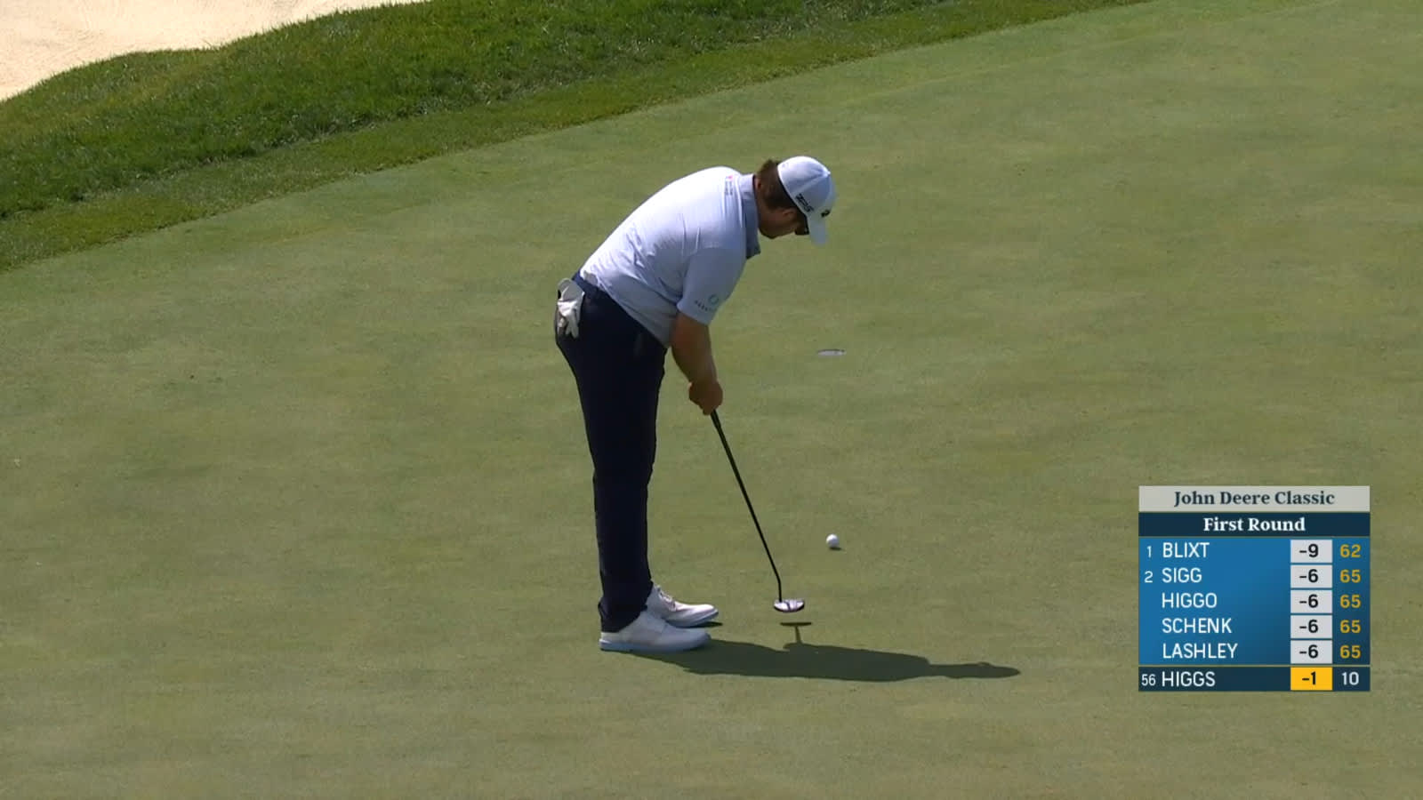 Harry Higgs makes putt for birdie at John Deere