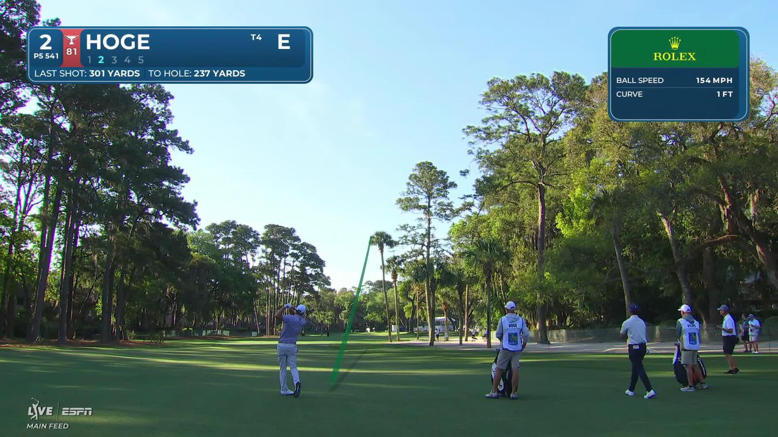 Tom Hoge makes birdie on No. 2 at RBC Heritage