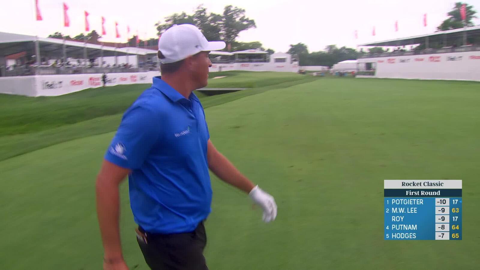 Kevin Roy makes birdie on No. 18 at Rocket Classic