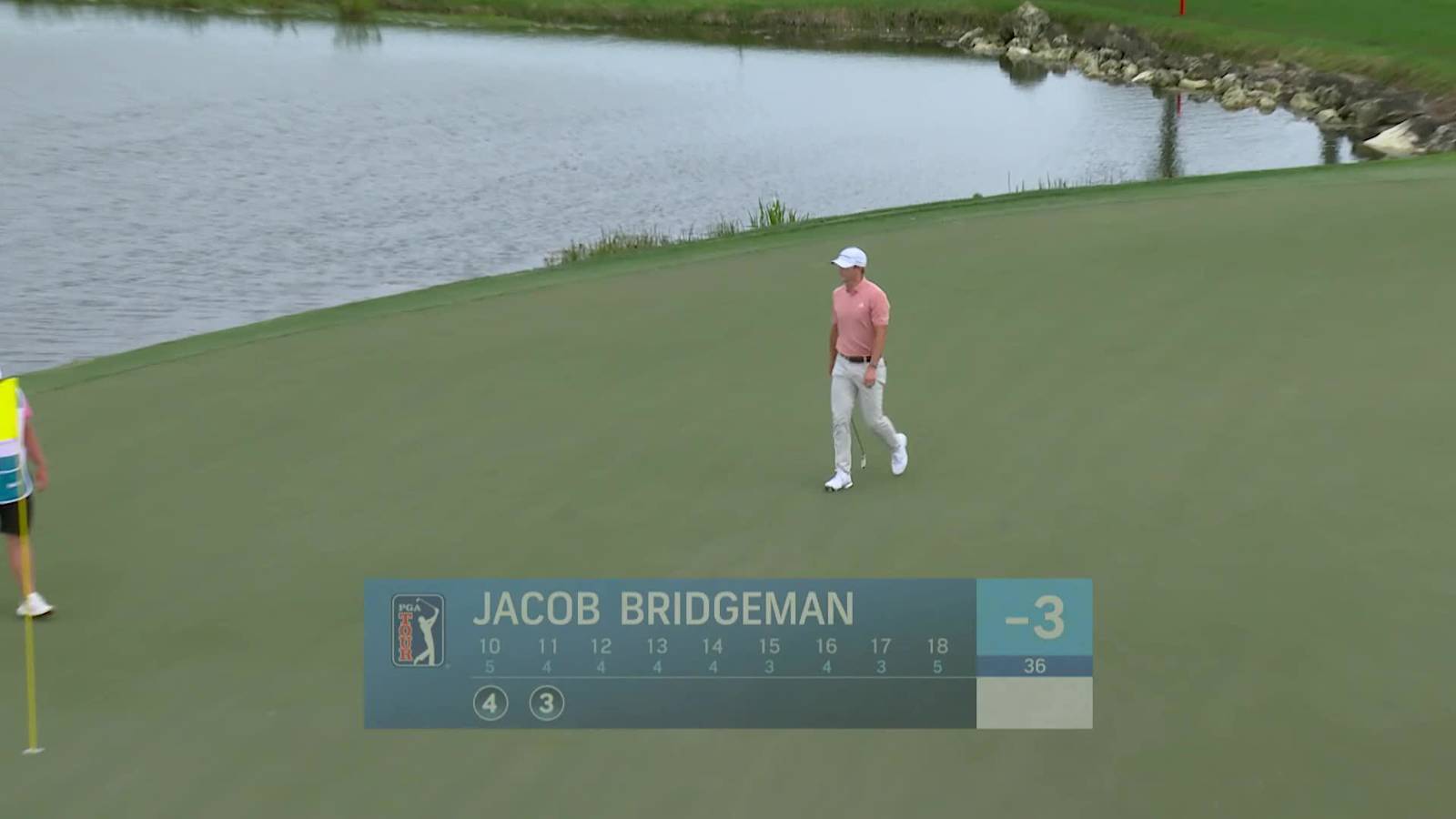 Jacob Bridgeman drains a 43-foot birdie putt on No. 11 at Cognizant Classic