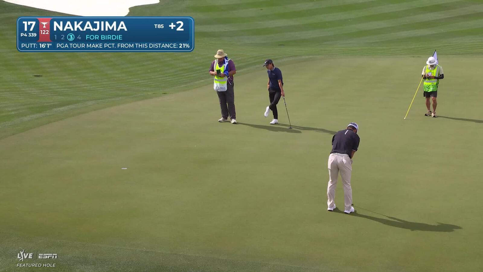 Keita Nakajima sinks 16-foot birdie putt on No. 17 at WM Phoenix Open