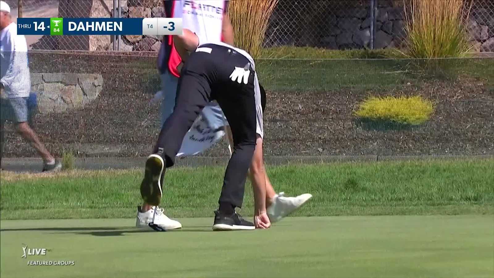 Joel Dahmen pours in 20-footer for birdie at Fortinet Championship